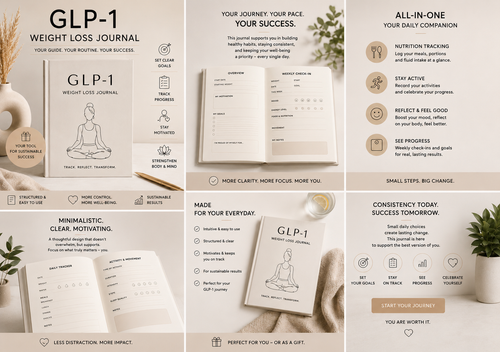 GLP-1 Weight Loss Journal & Tracker | 16-Week Wellness & Progress Planner